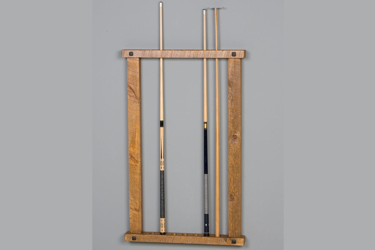 Barnwood Wall Framed Cue Rack