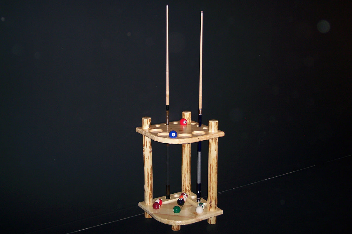 Log Klondike Corner Cue Rack