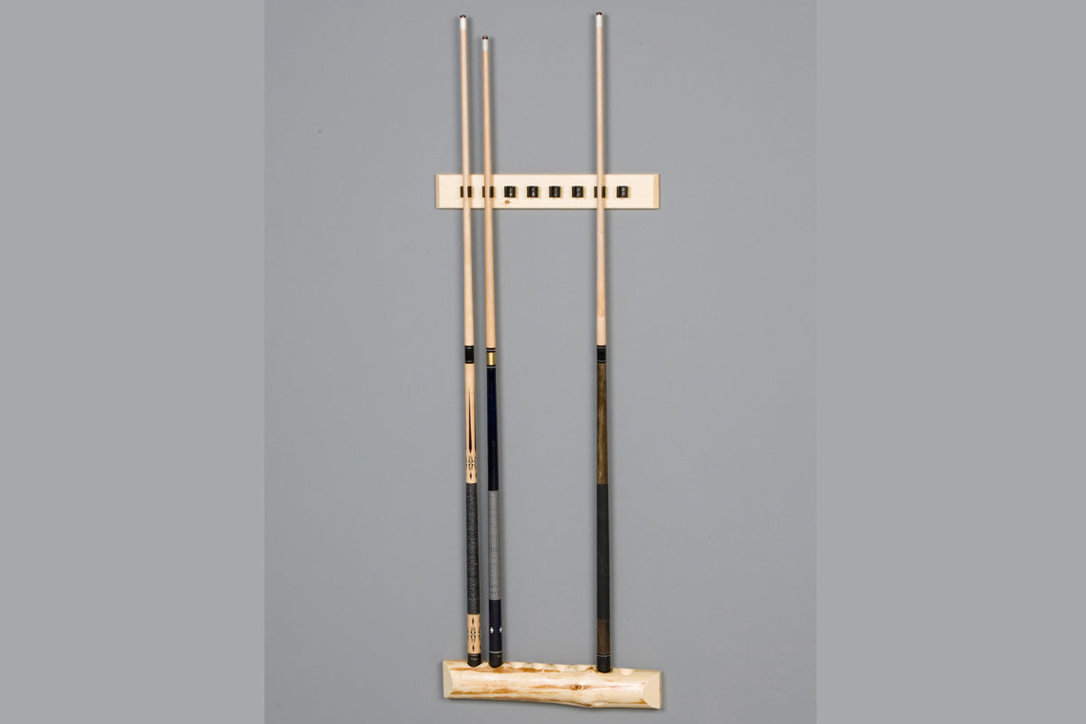 Log Klondike 2 Piece Wall Cue Rack