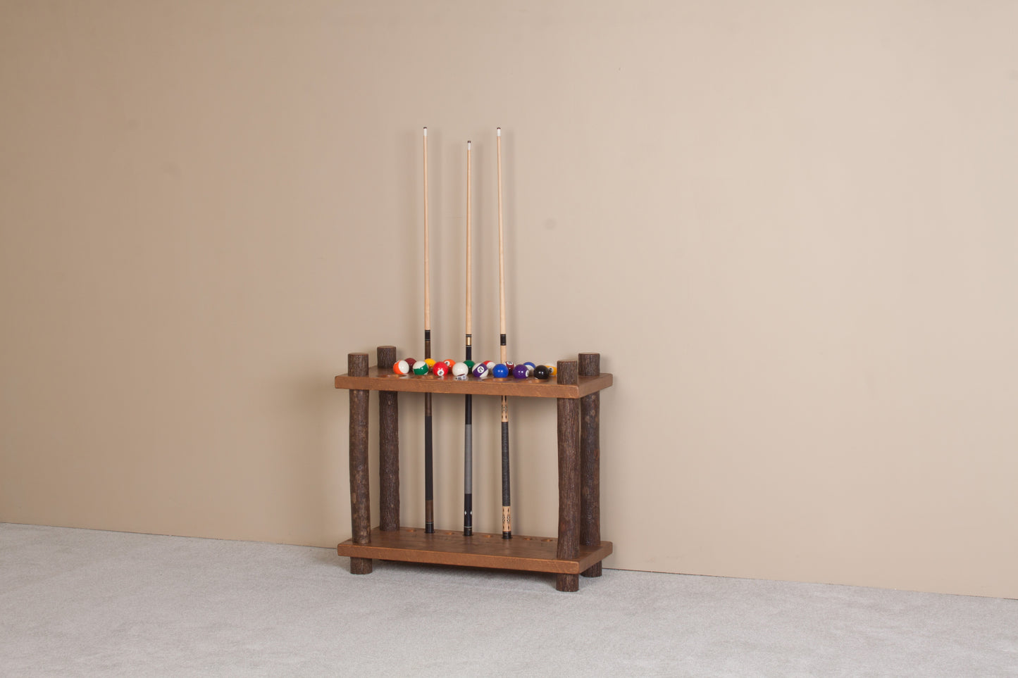 Sawtooth Hickory Floor Cue Rack